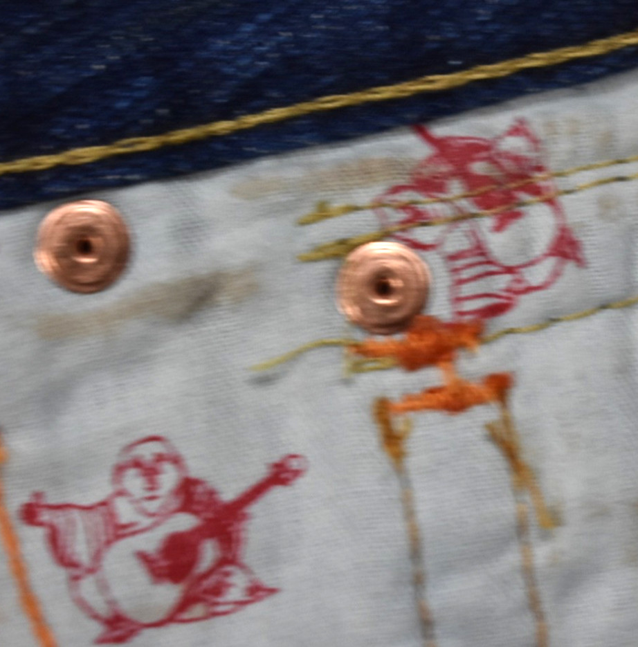 Y2K TRUE RELIGION Joey #18609 Mini Denim Skirt Distressed Flap Pockets 27 VTG