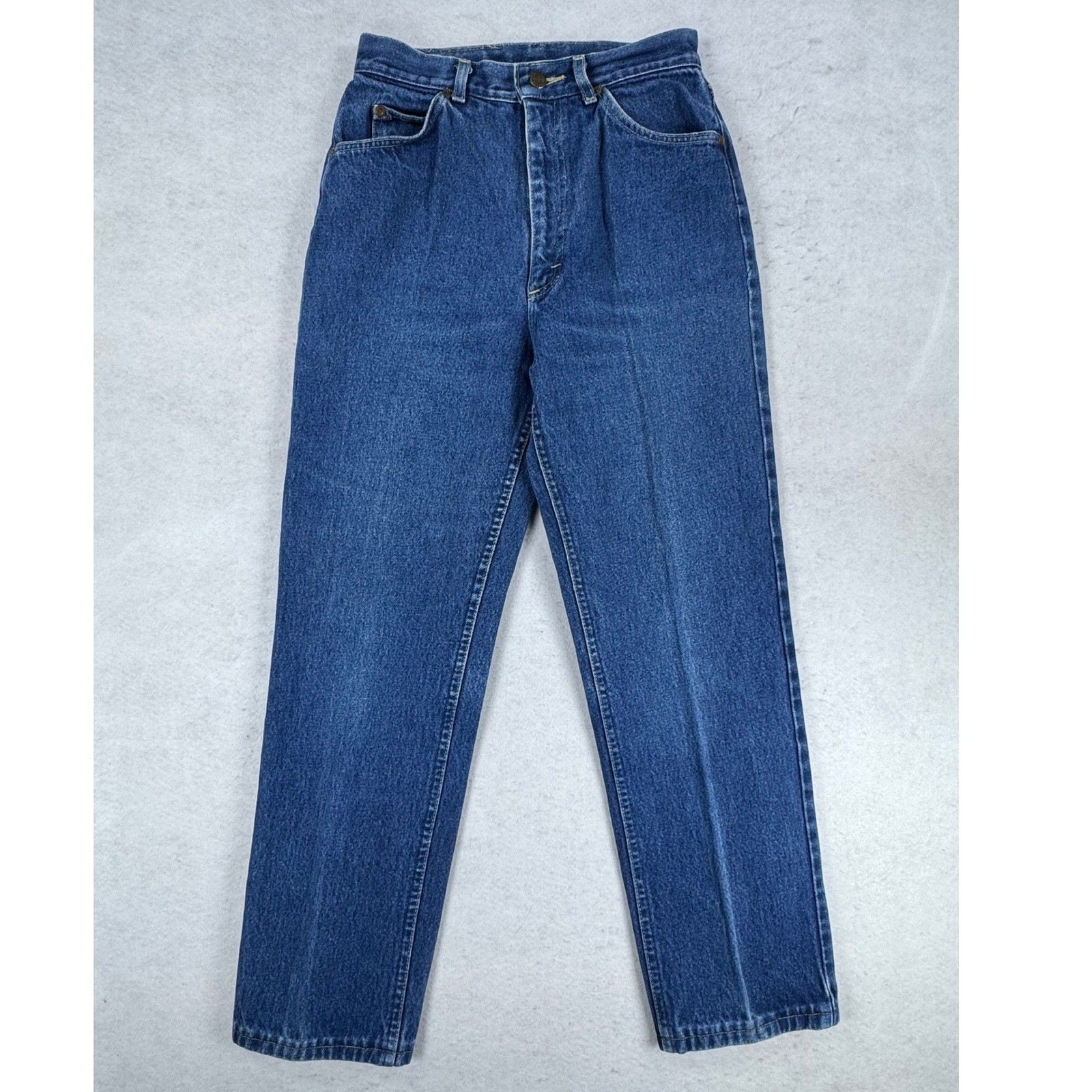 Vintage Lee High Waisted Mom Jeans Blue Tapered Made in USA Size 11 Med 27×28