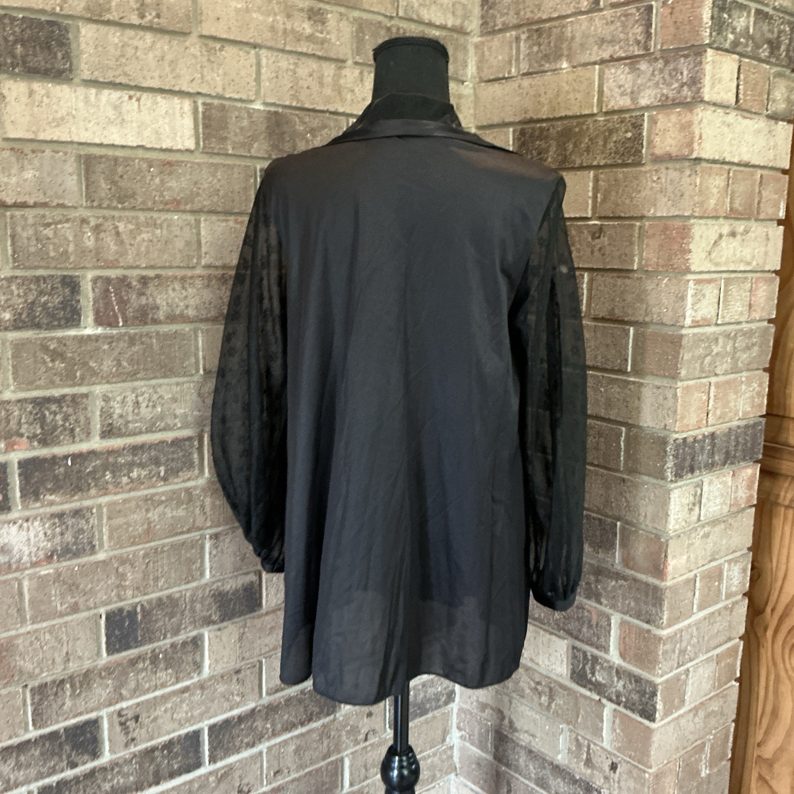 70s VINTAGE Maidenform Dreamwear Black Sheer Nylon Blouse Size S USA Made #2902