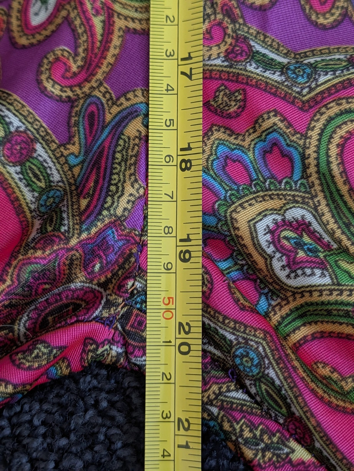 Vintage Vibrant Neon Paisley Jumpsuit Palazo Legs Sequins Psychedelic 1960s Smal