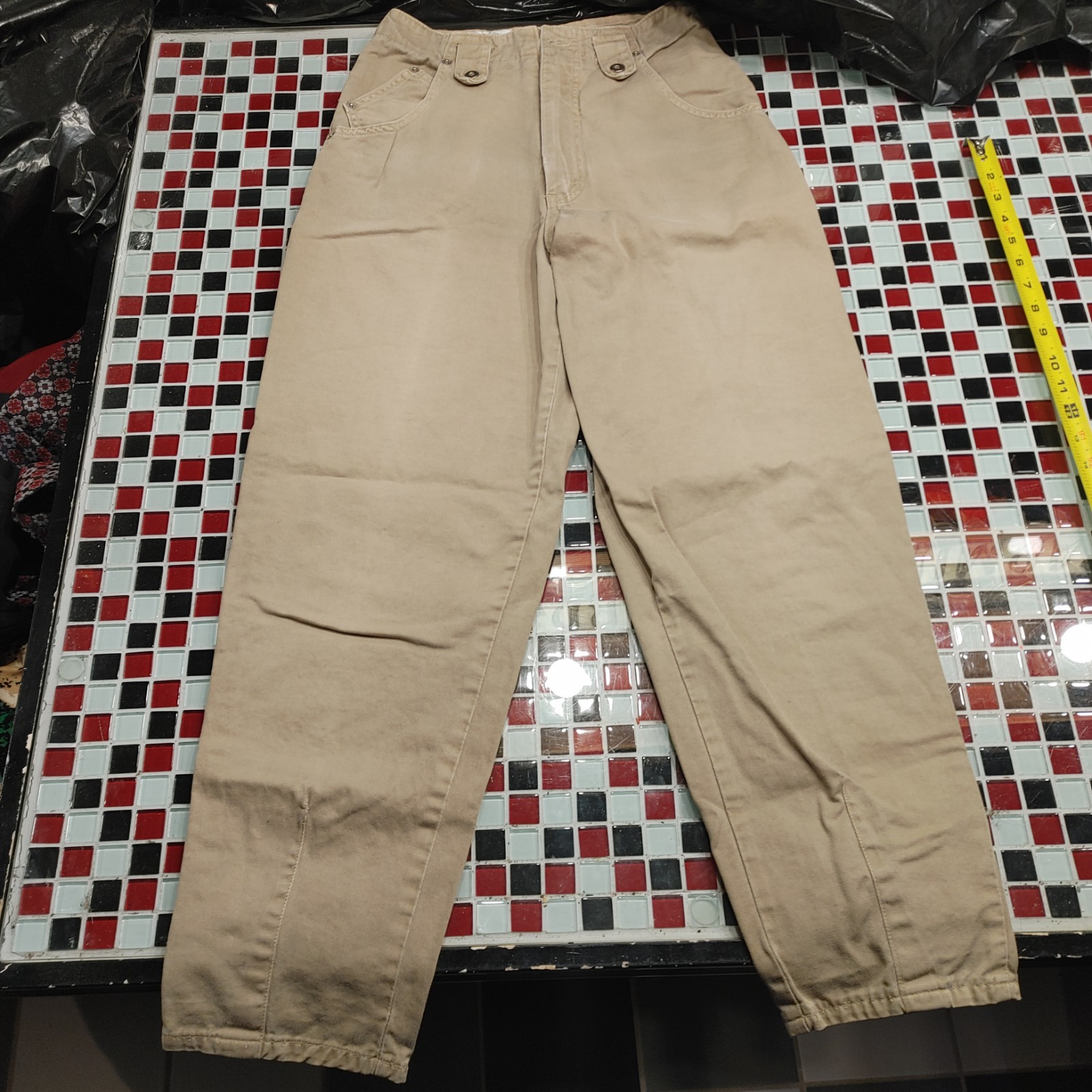 Vtg 80’s State Of The Art Khaki Chino Women’s Trouser Pants Sz. 7 / 8 ~ 26×27