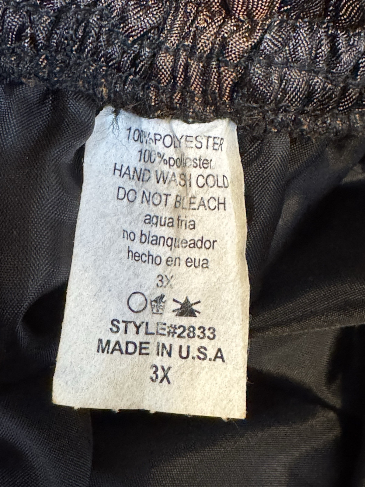 VTG Hosanna Design USA Set 2Pc Top & Skirt Women’s 3x Black Copper Brown Ruffles