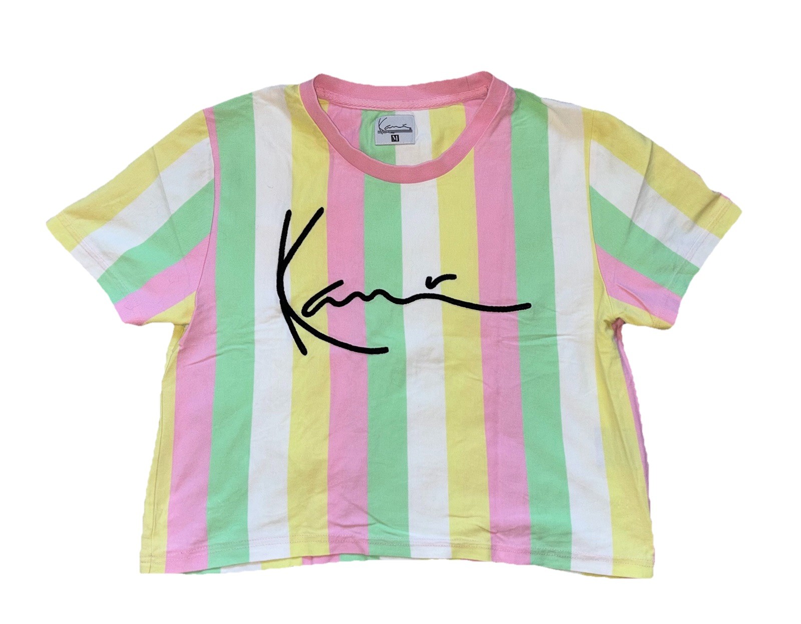 Karl Kani T-Shirt Size M Womens Multicolor Striped Sweatshirt Polo Luxury Classy