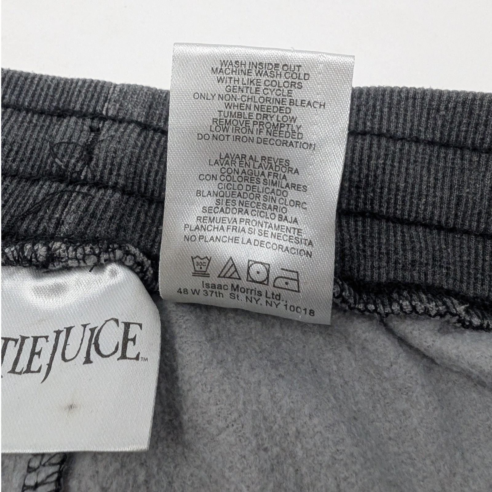 Beetlejuice Graphic Acid Wash Grey Sweatpants Joggers Strange & Unusual Size M
