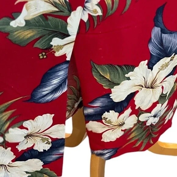 Iolani Hawaii Vintage 80s Red Multicolor Floral Print Maxi Women’s Dress Small