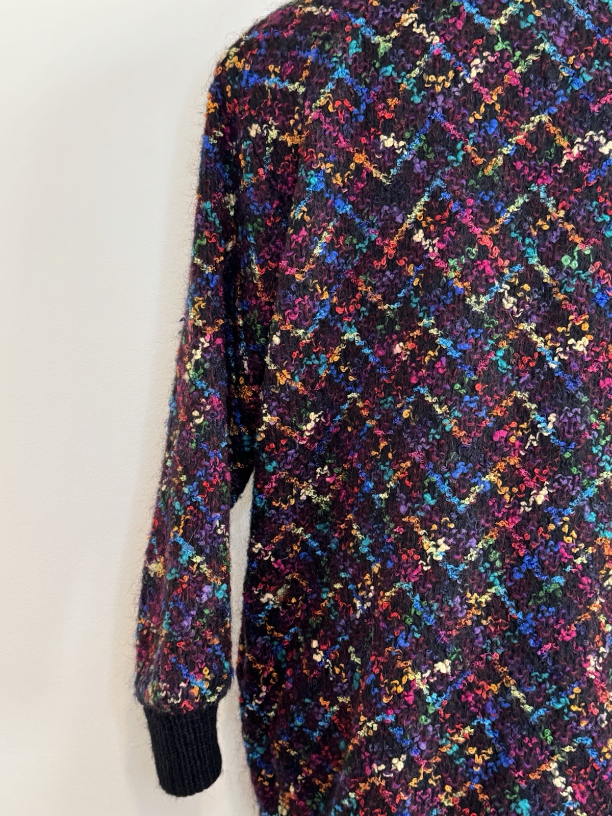 Rochelle California Women’s Vtg Mohair Confetti Multicolor Sweater Coat Size M