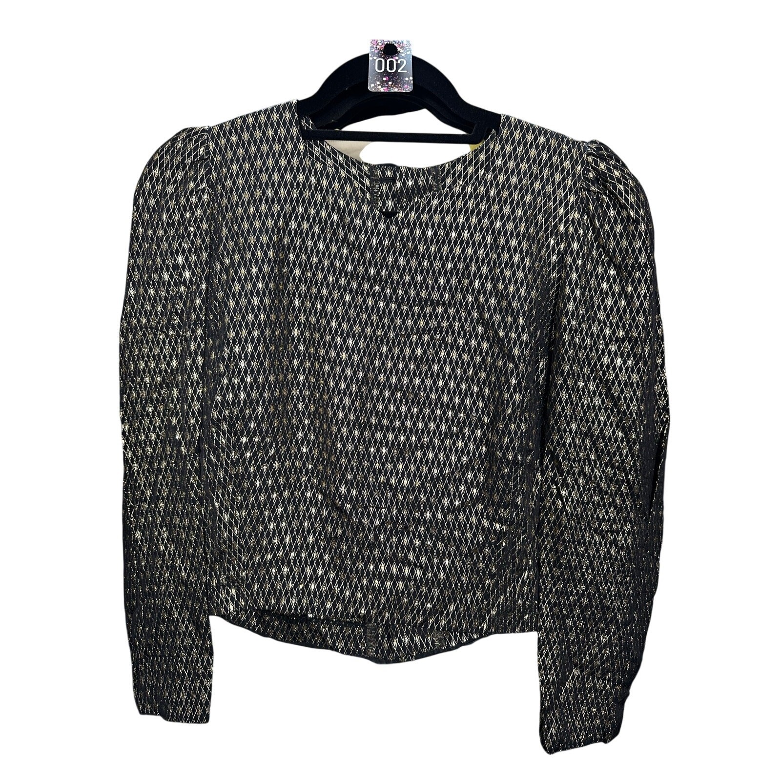 V 002-Vintage Back Button Blouse no size/ Tag / PTP 19”