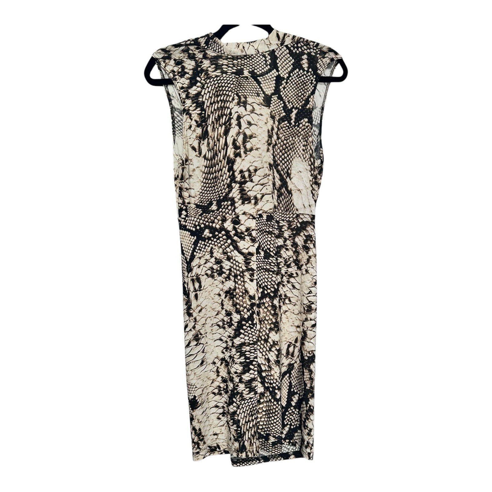 Vintage Y2K 90s L’Amadei Snakeskin Print Wrap Dress SM