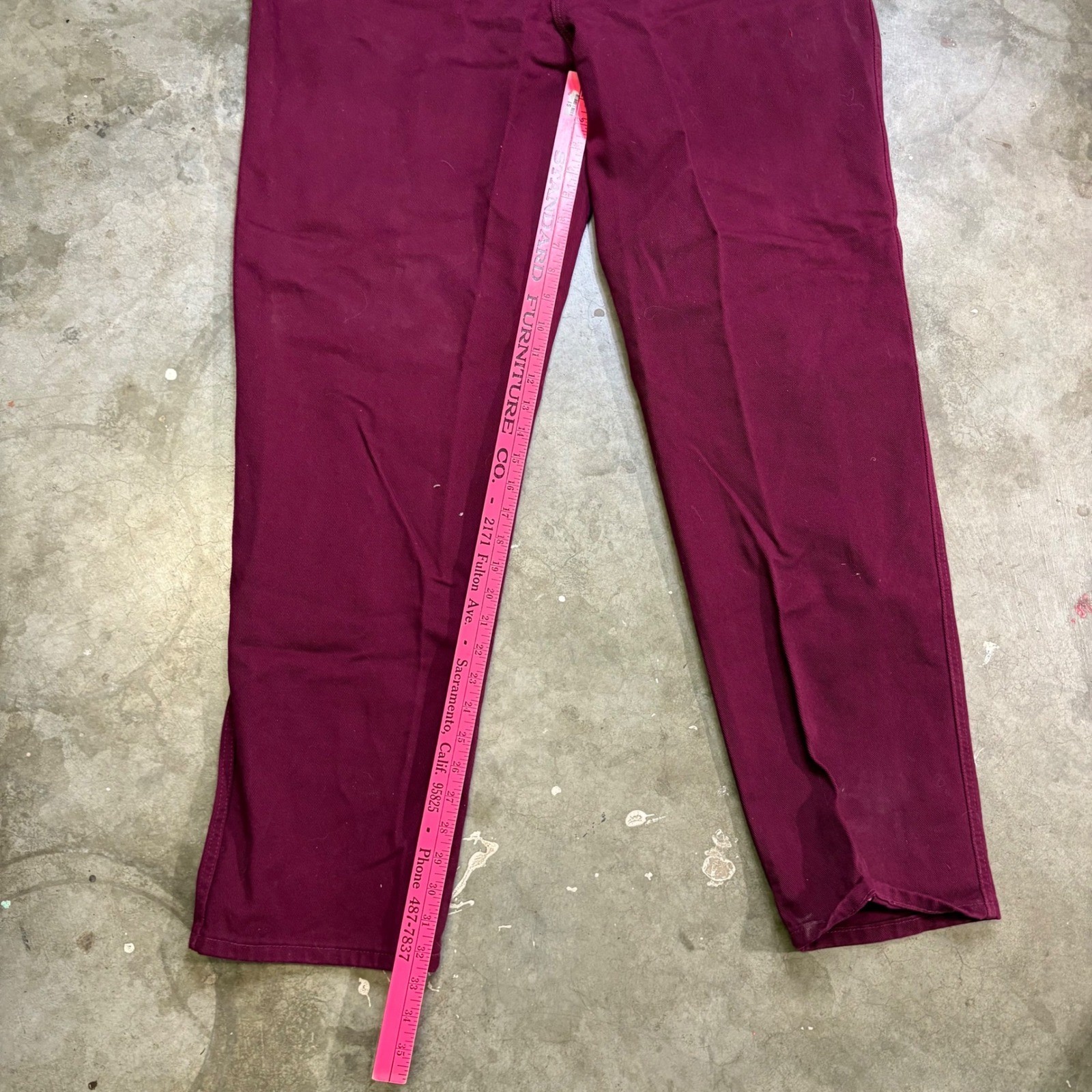 Vintage Ozark Mountain Red Western V-Yoke Jeans Womens 38×34 22 USA Burgundy