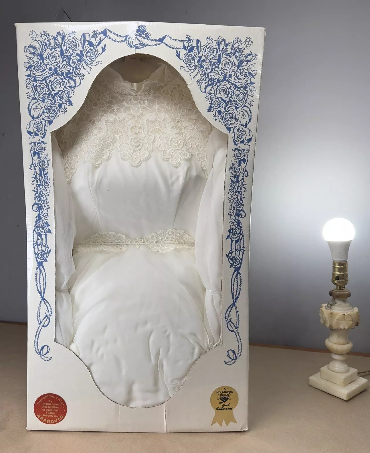 Wedding Dress VTG 60’s Alfred Angelo Edythe Vincent Preserved Since ‘89 W/ Train