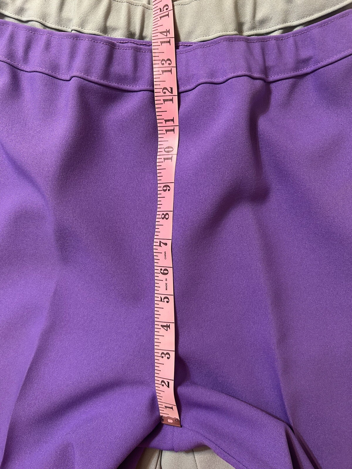 Vtg. Bend Over Pull On Pants Lot 2 Sz.12 Purple & Green
