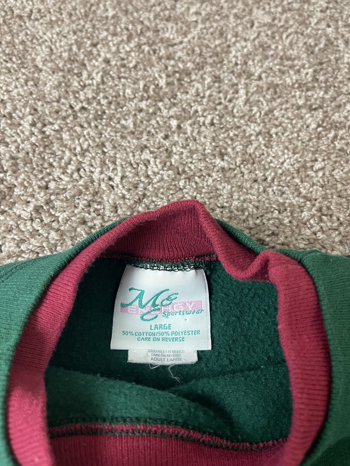 Vintage MC Sportswear Christmas Crewneck Sweatshirt Grandma Adult Large Green
