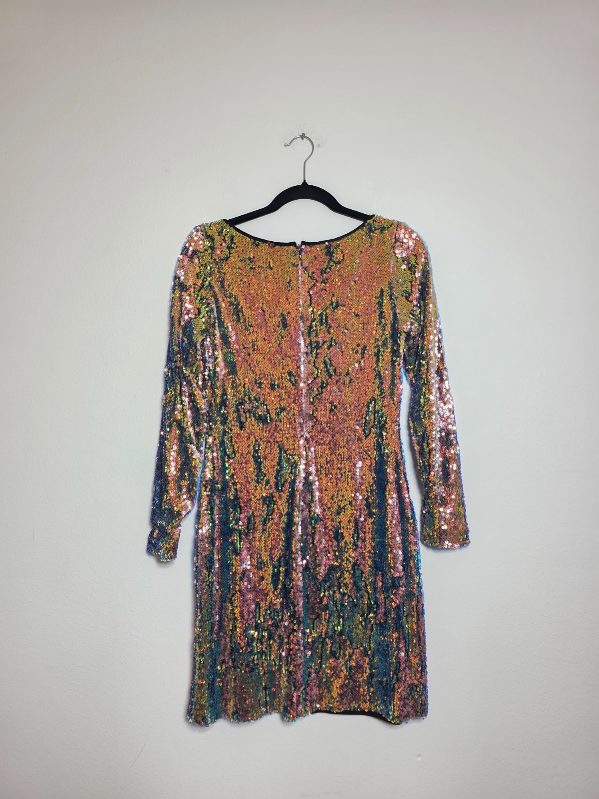 NAEEM KHAN Blue Multi Sequin Sheath Size 8 MSRP $1595