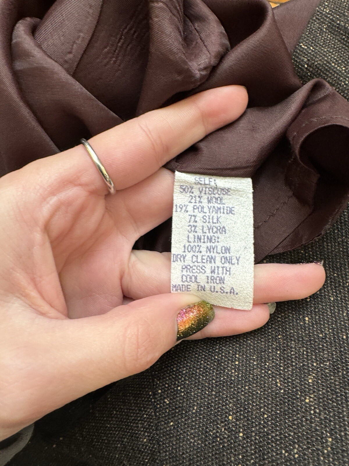 Vintage 90s Does 40s Two Piece Set Brown Wool Tailored Blazer And Skirt