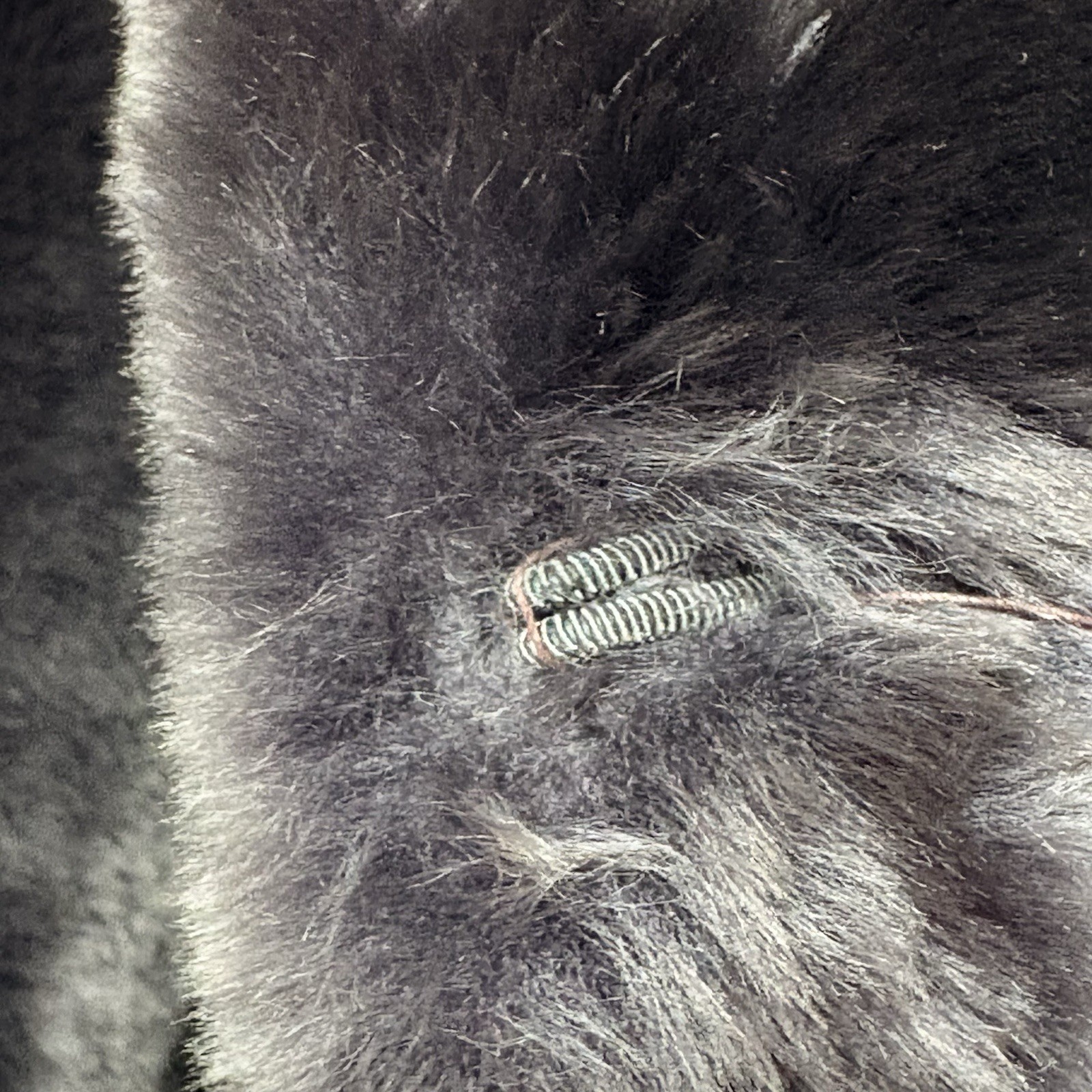 VTG Kerrybrooke Sears Faux Fur Jacket Gray Plush Coat Mob Wife Glam M/L