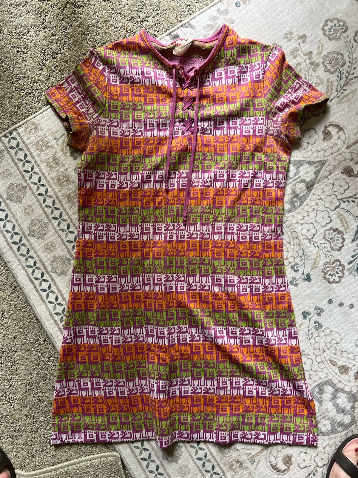 Vintage 1970s Adorable Knit Dress Size 11