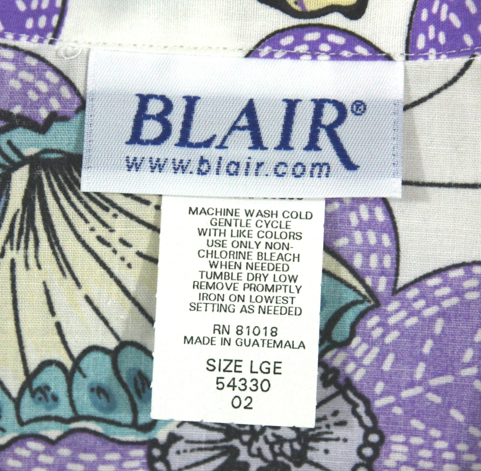Vintage Blair Purple and White Butterfly Short Sleeve Shirt Blouse Top L Whimsy