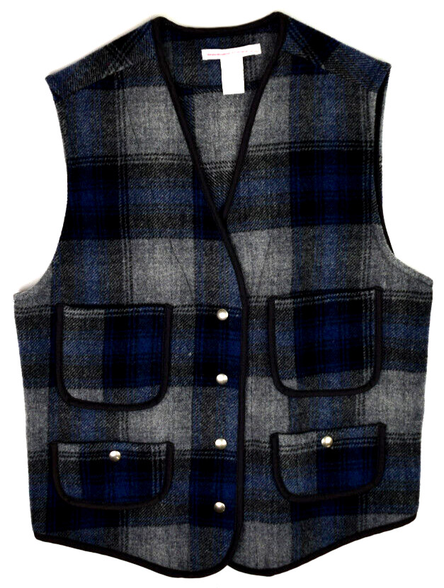 VTG Womens Plaid Vest The Limited Size S 80s Blue Gray Shadow Cobain Special