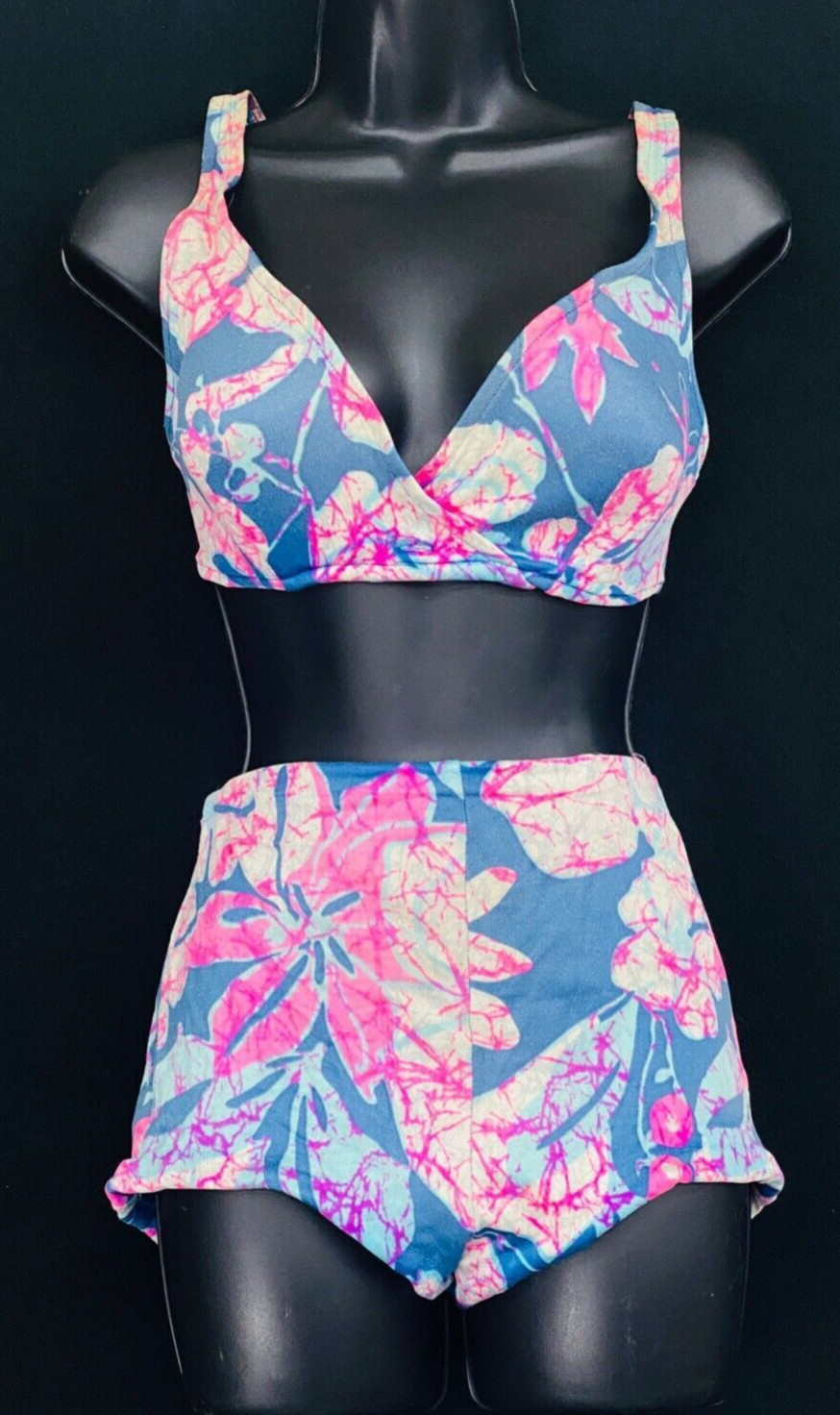 Vintage 1950s purple bikini swimsuit pin up pink Rose Marie Reid high waist M