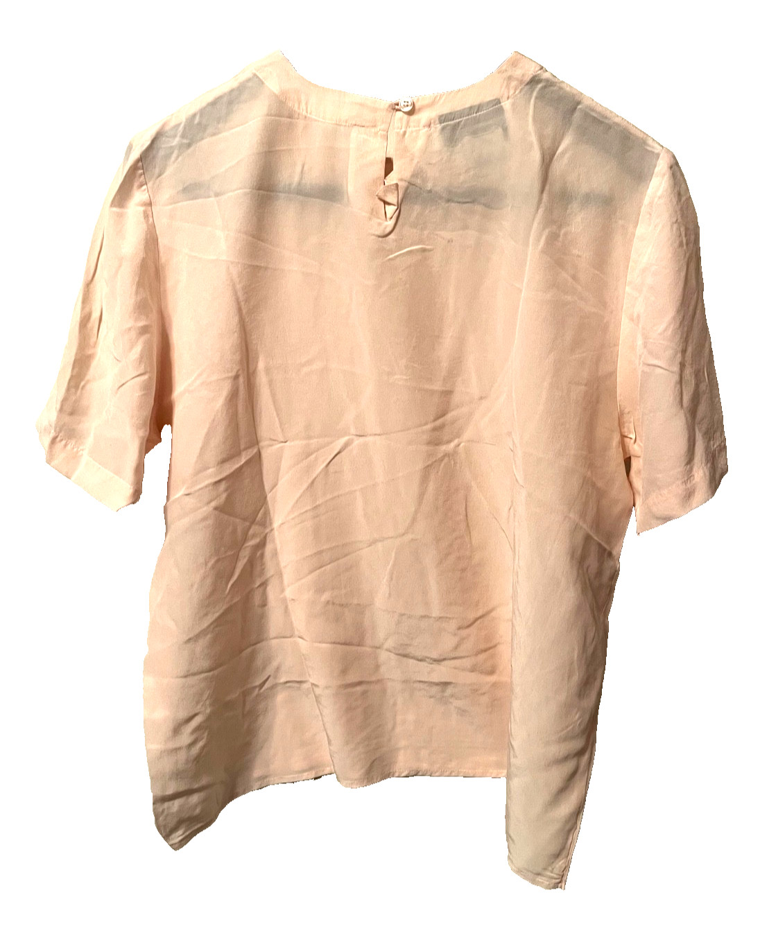 VINTAGE 90s CHRISTIE & JILL PINK SHORT SLEEVE SILK BLOUSE SHIRT TOP WOMEN’S XL
