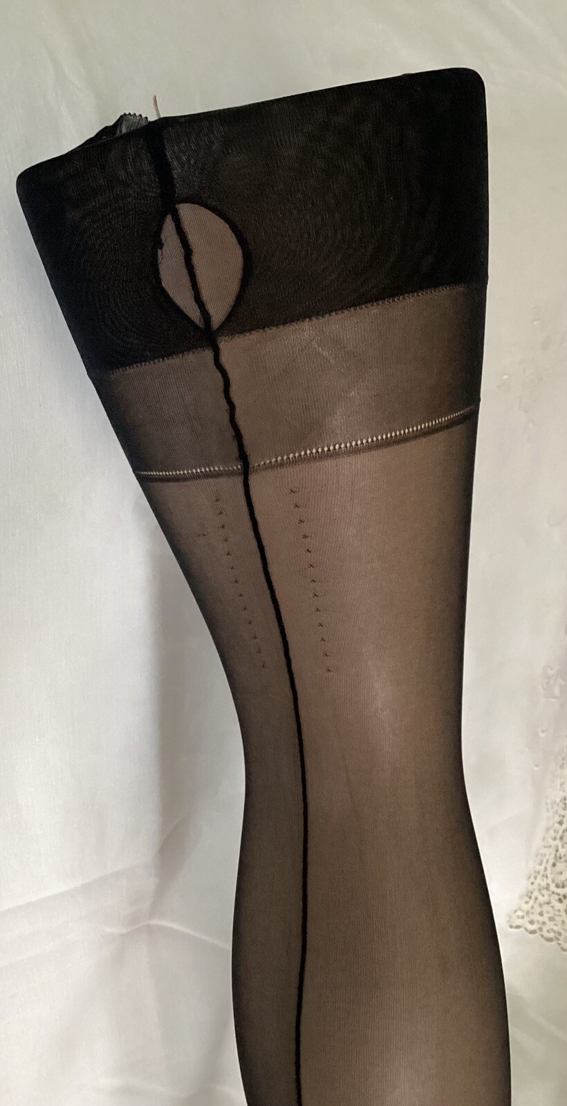 Vintage Seamed Nylon Stockings With Cuban Heel