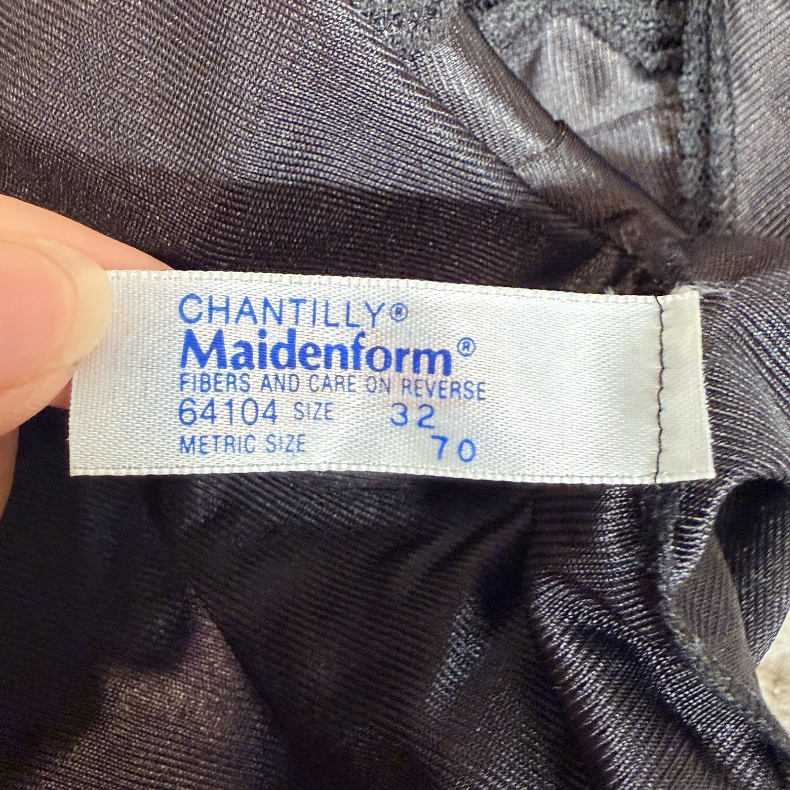 Vintage Maidenform Chantilly Silky Black Lace Camisole size 32 Goth Romantic