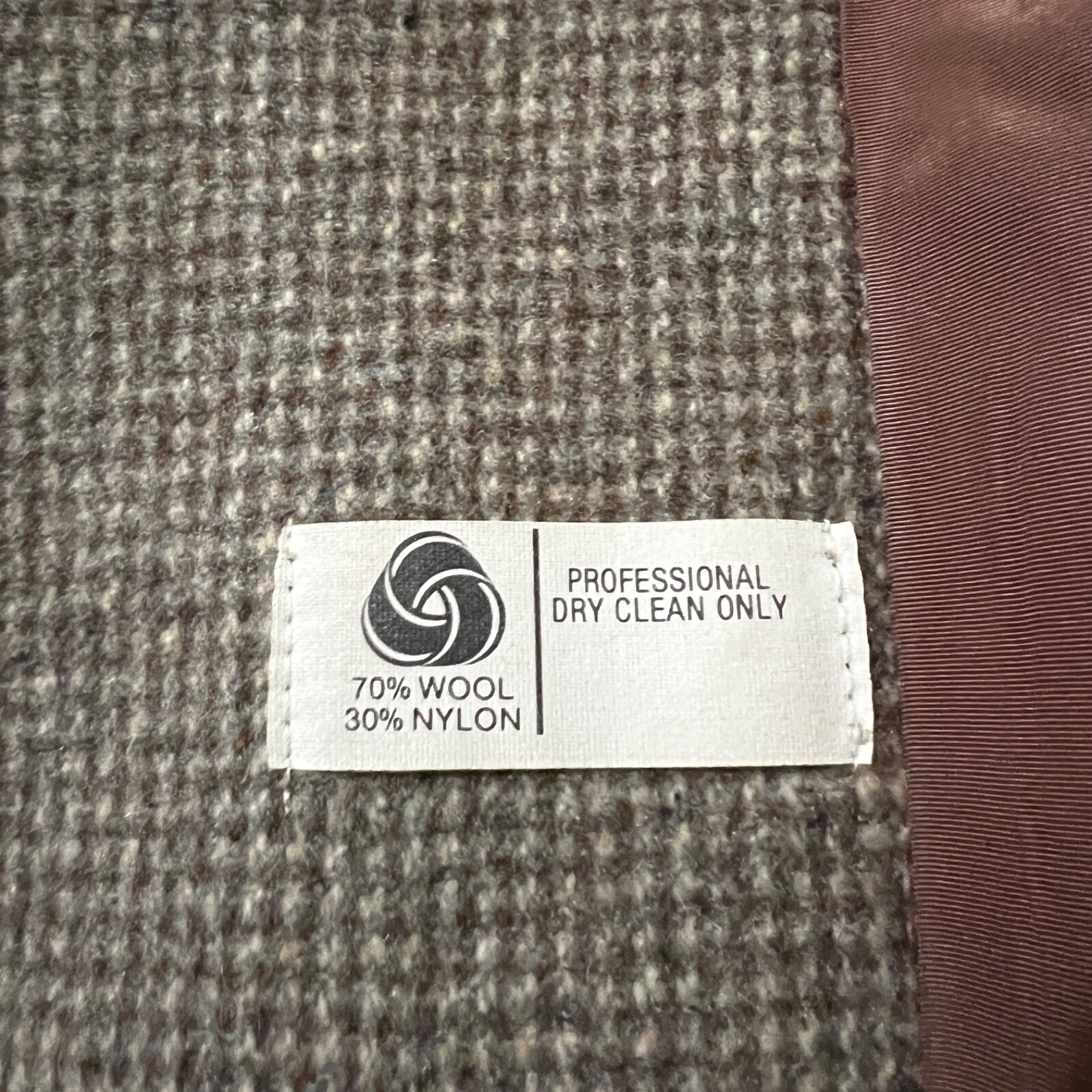 International Ladies Garment Workers Union Womens S Tweed Check Peacoat ILGWU
