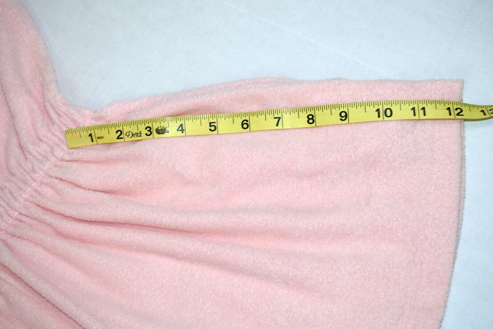 Vintage Pool Cover Jumper Granada Size S/M 80s Pale Pink Terrycloth Front Zip