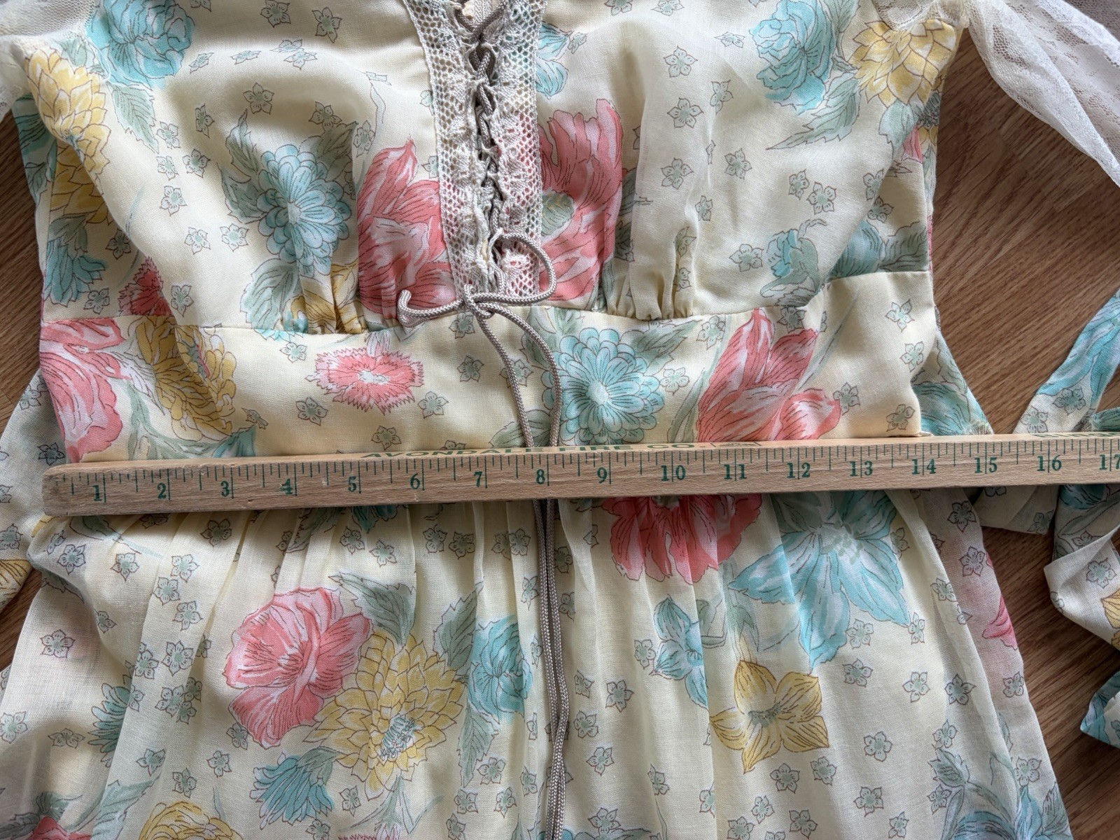Vintage 70s Long Maxi Prairie Dress Renaissance Cottagecore Fairy Yellow SMALL
