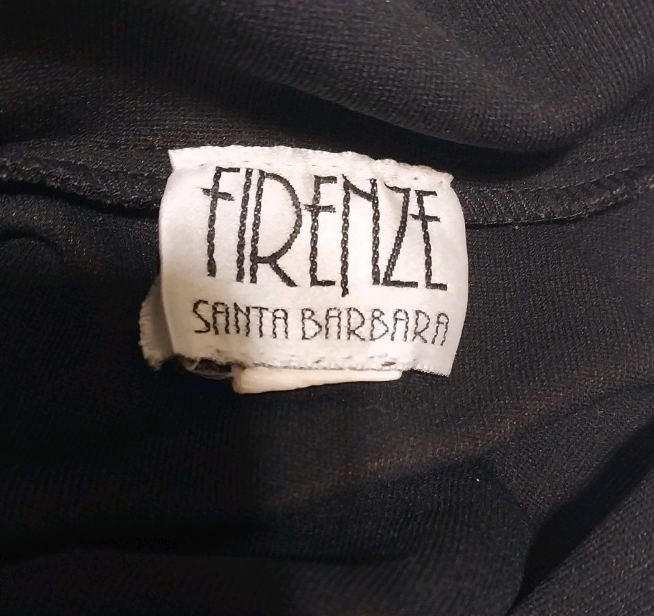 Firenze Santa Barbara Vintage 90’s Black Dress With Studded Leather Neck, Size S