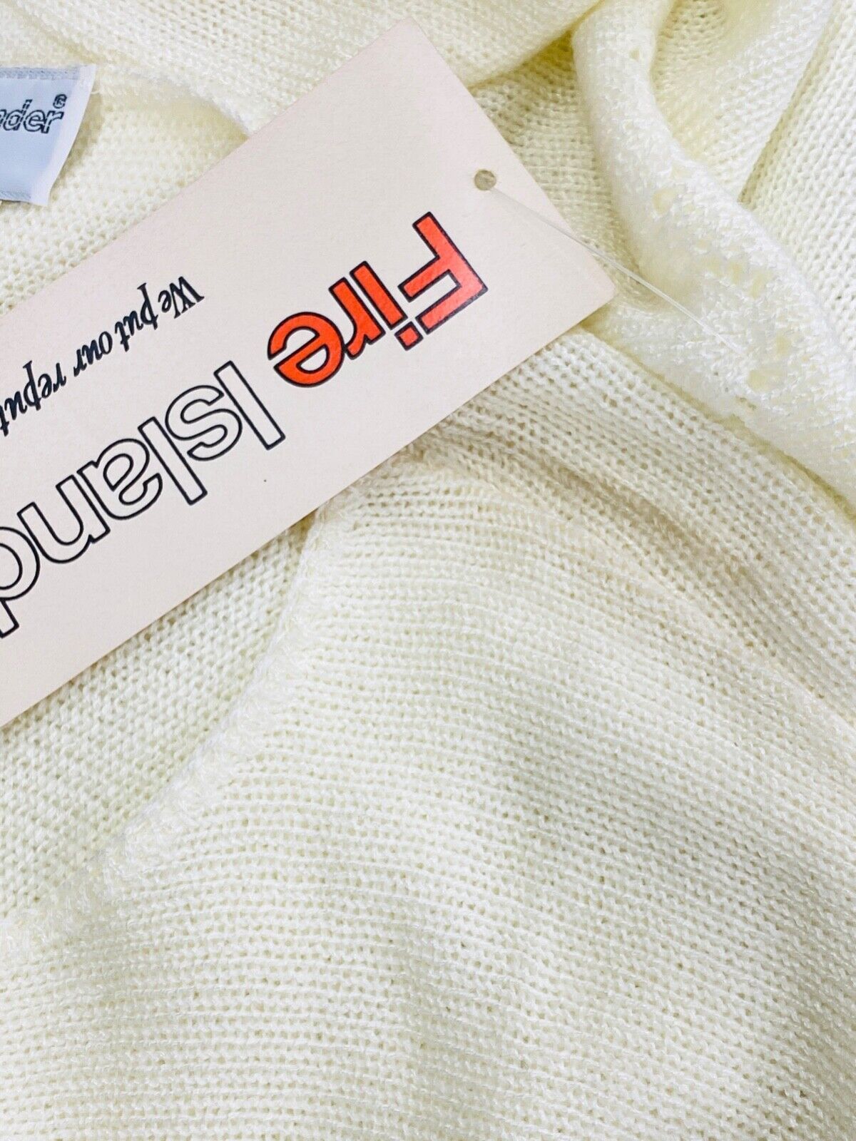Vintage white sweater lot, ivory lightweight vest top shirt deadstock 1970 1980