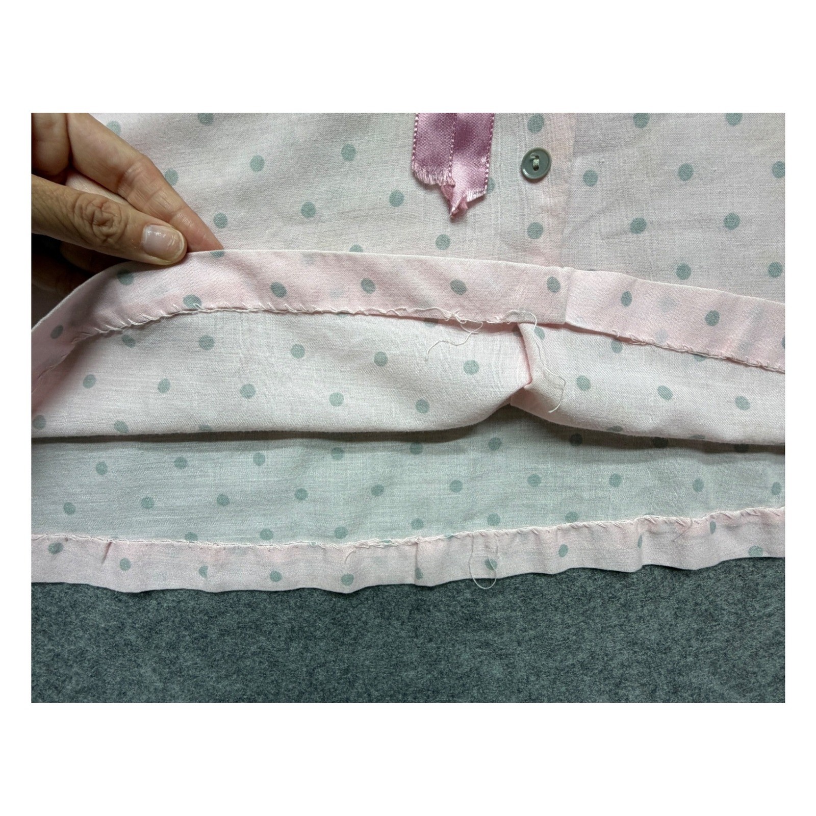 Vintage ILGWU Pink Polka Dot Shirt Dress Union Made A-Line Sleeveless Size 12