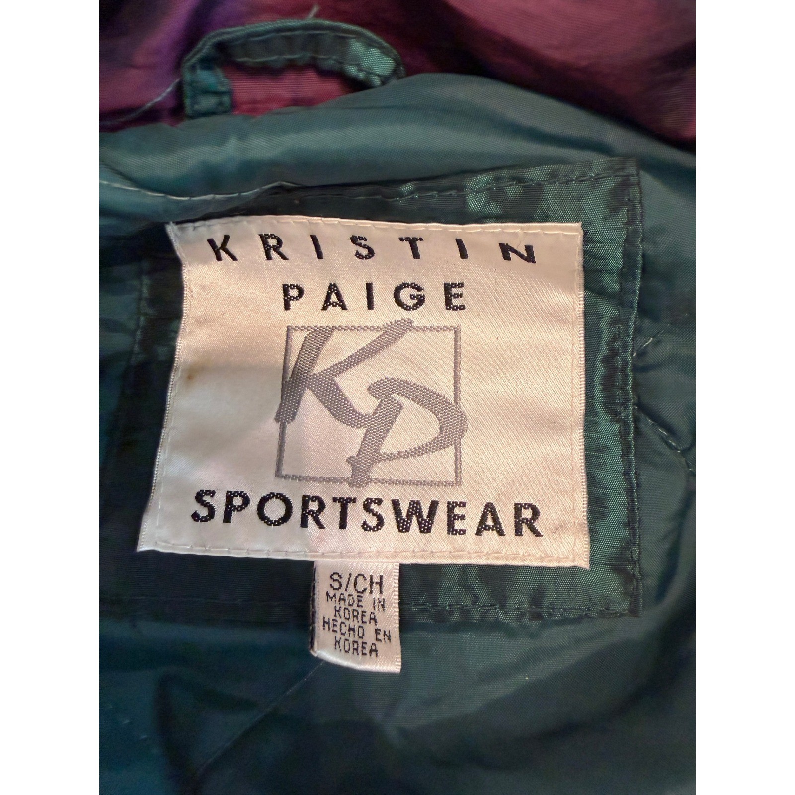 Kristin Paige Sportswear Vintage 90s Iridescent Parka Jacket Green Purple Small