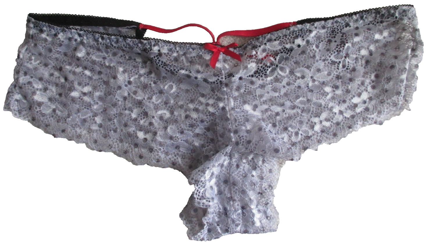 Secret Lace Black Fuchsia Sz 1X Lace Bikini Panties Polyester & Spandex Vintage
