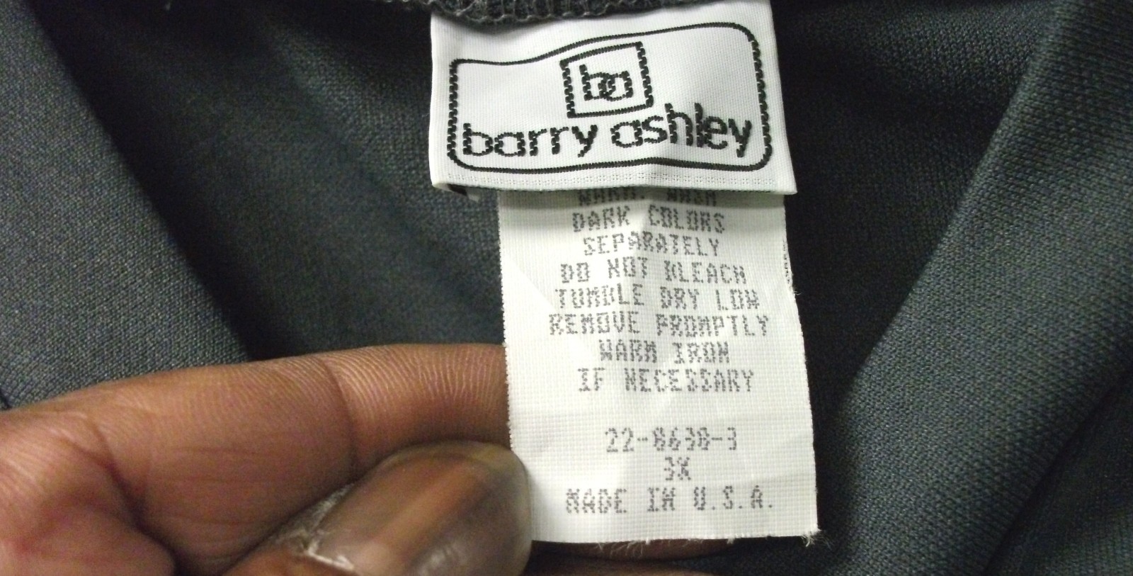 Vintage 70s Ladies Barry Ashley Charcoal Sleeveless Vest Size 3X, Plus