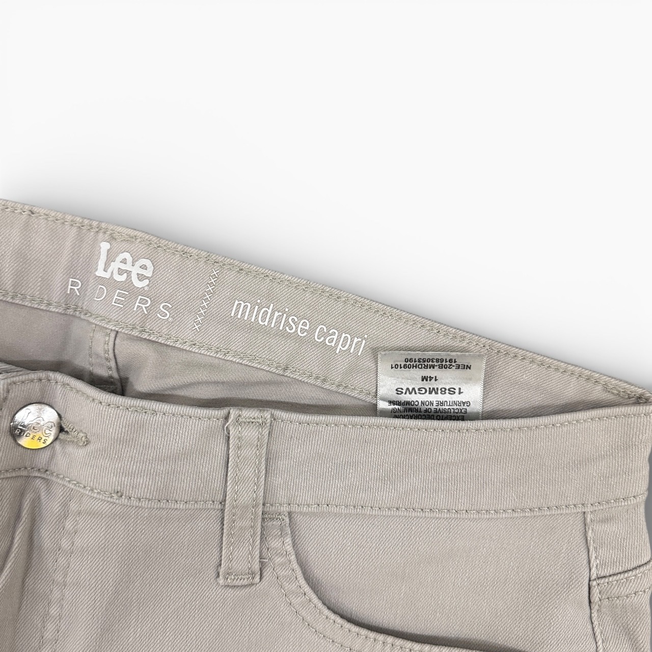 Vintage Lee Capri 3/4 Length Jeans Cream W34 L22