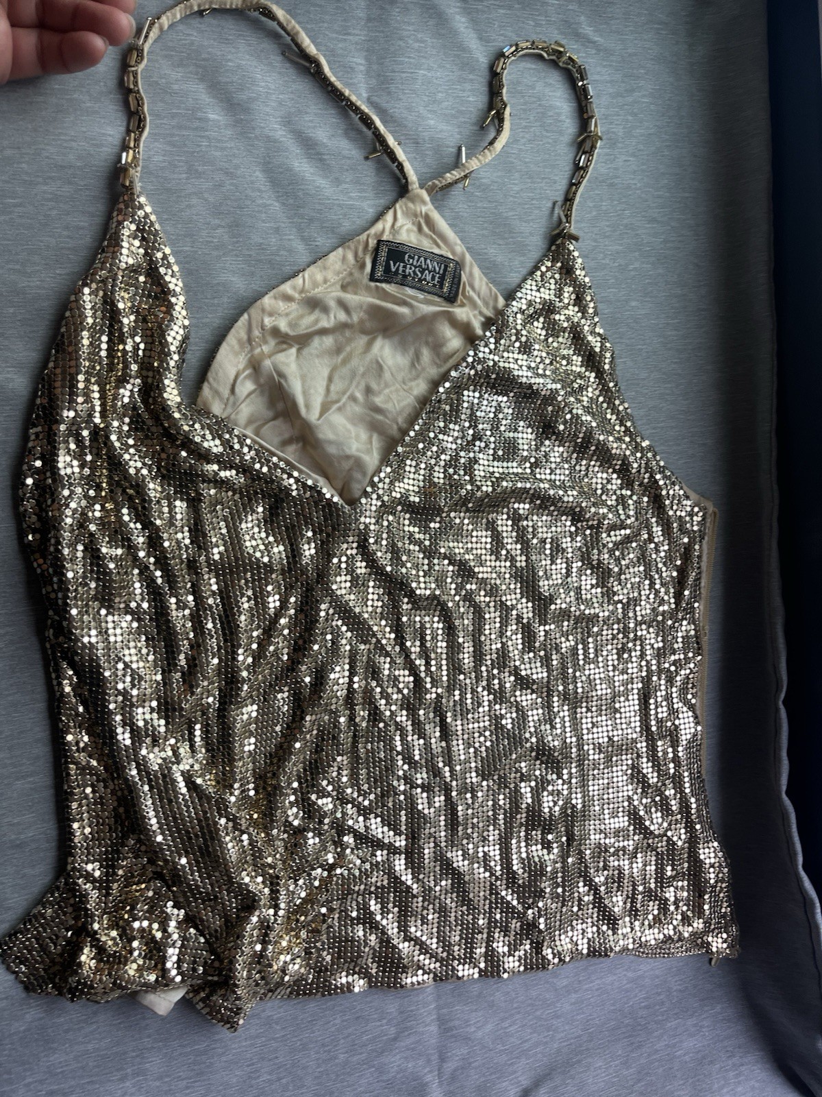 Gianni Versace Gold Oroton racerback top