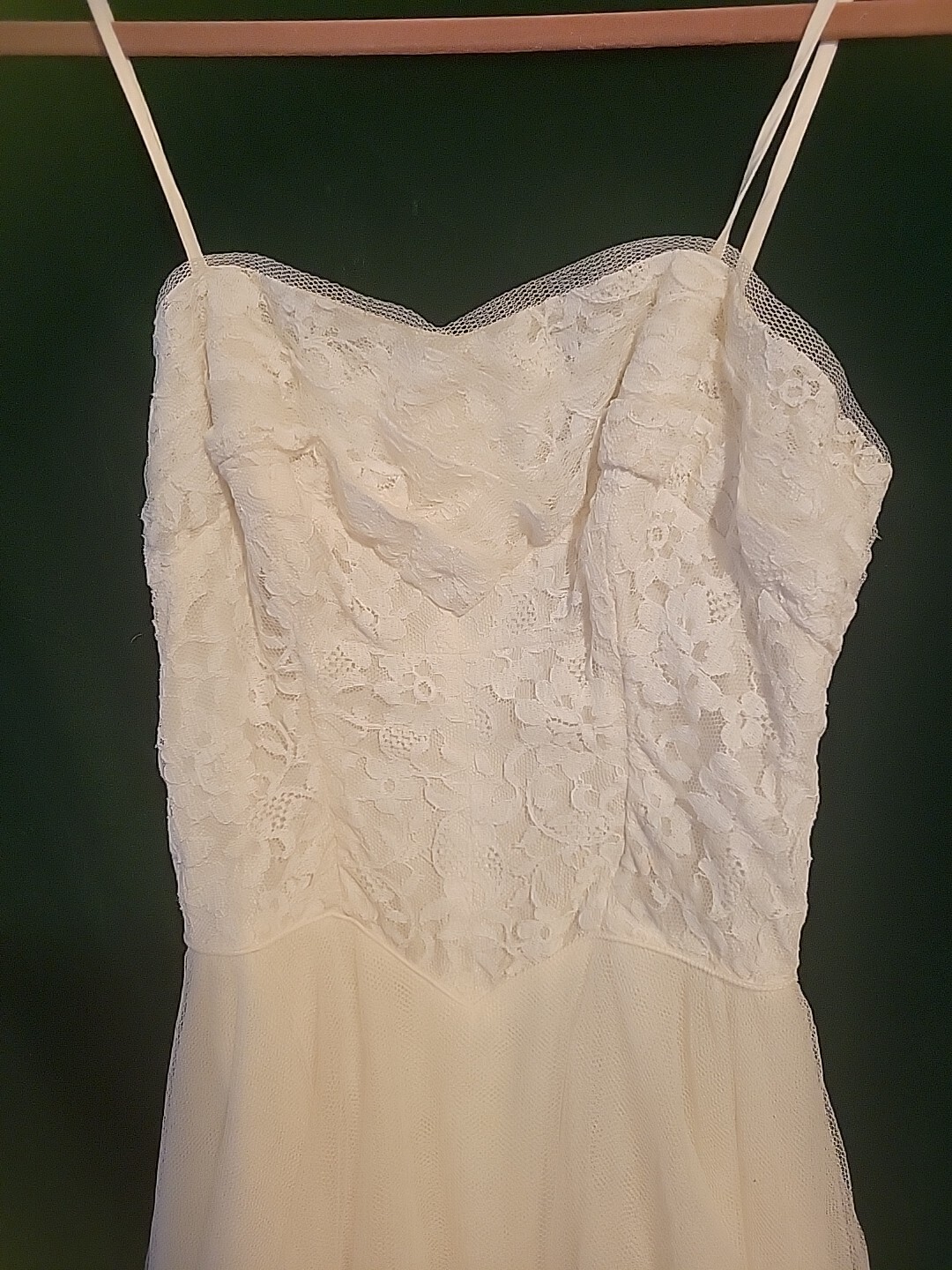 Real Vintage 50s Party Dress Corset Tulle Cream 32 XS