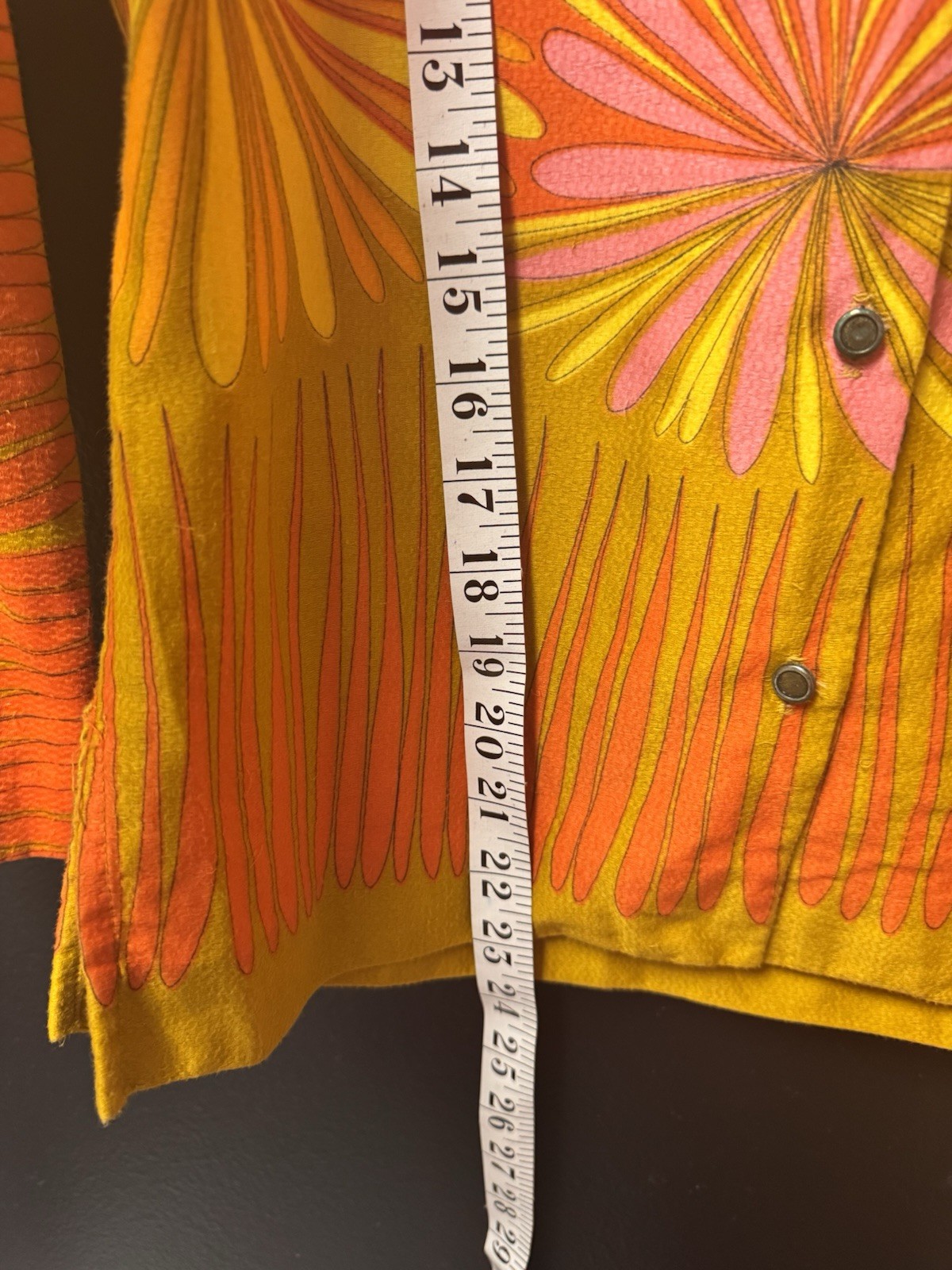 Vintage 1960s Alex Coleman Button Down Psychedelic Shirt Measurements In Photos!