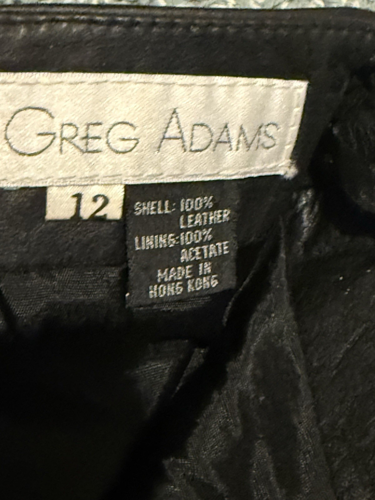 Greg Adams Women’s Vintage 1980s Black Leather Skirt Size 12 Original
