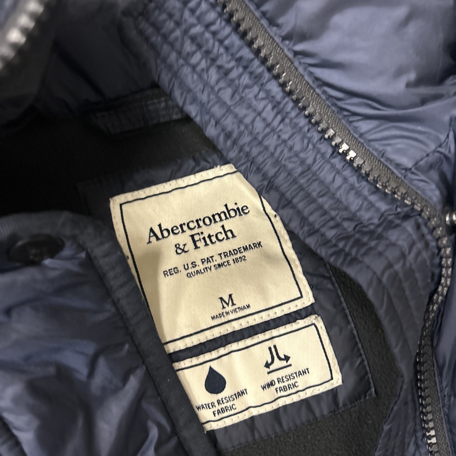 Vintage Y2K Abercrombie & Fitch Faux Fur Hood OG Blue Puffer Jacket Coat Size M