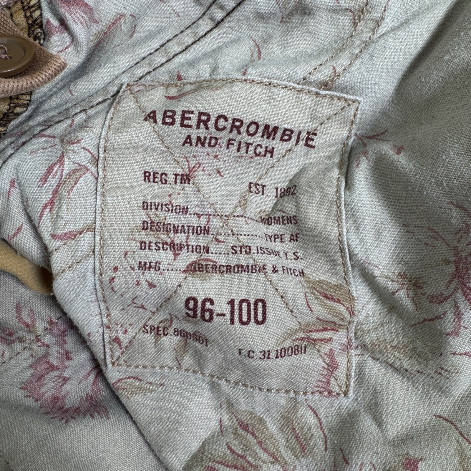 Vtg Y2K Abercrombie & Fitch Corduroy Cargo Paratrooper Pants Womens M Tan