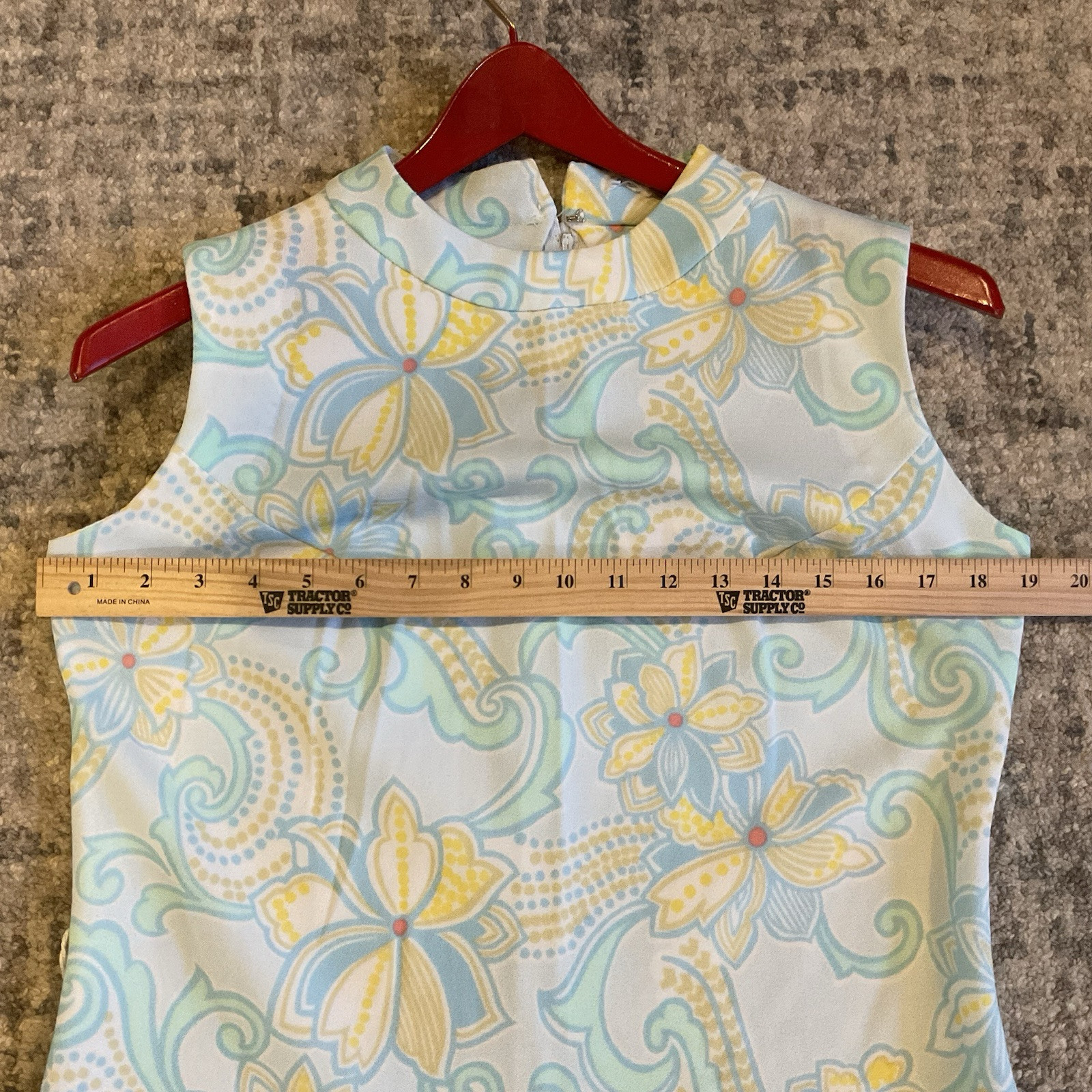 ‘It’s Better” Vintage Groovy 1970s Dress Polyester Double Knit Drop Waist Floral