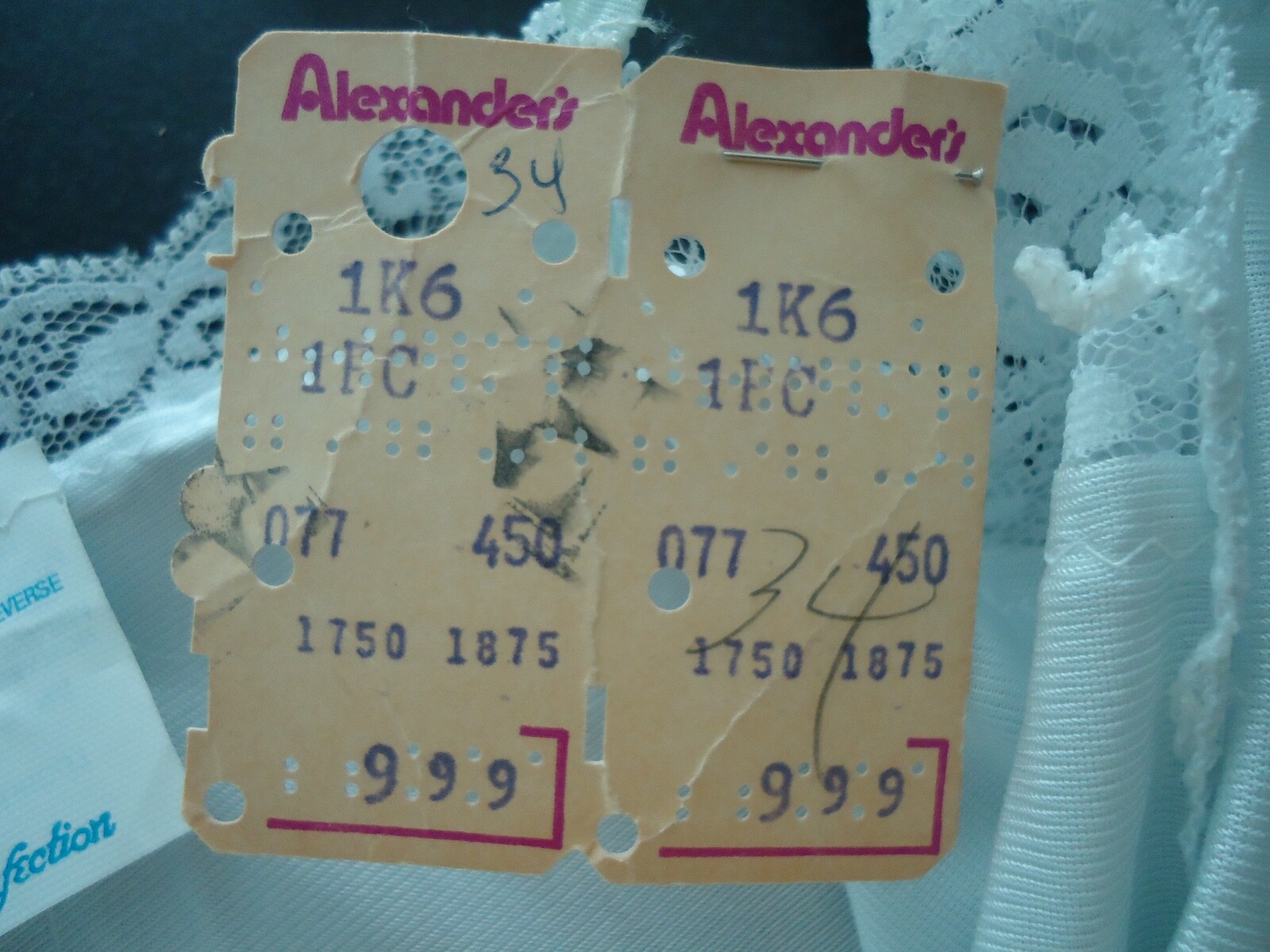 Vtg 60s Alexander Slipperfection Lace Full Slip Ice Blue Nightgown Size-34