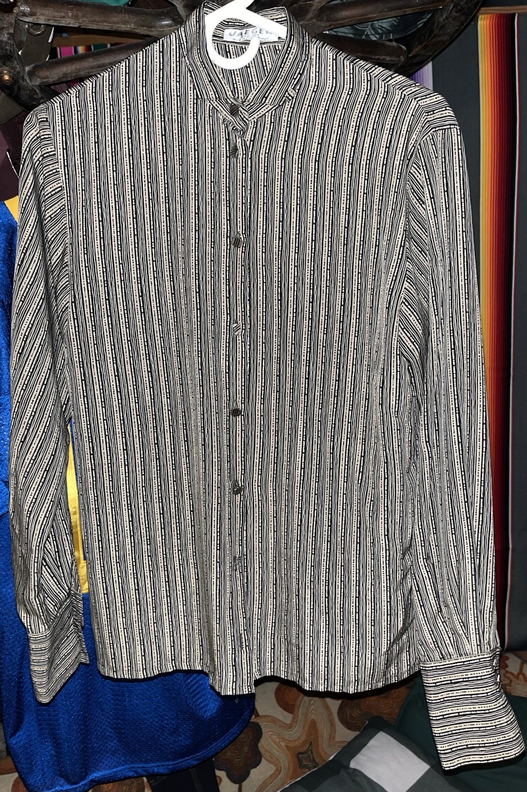 Vintage Jaeger Stylish Button Down Dress Shirt Size 81cm-32in Great Britain