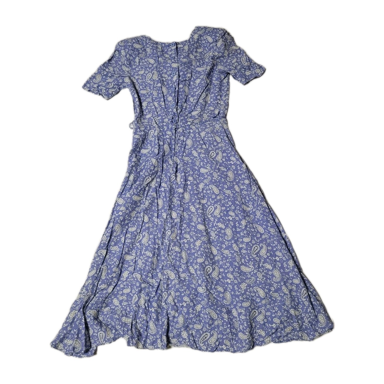 Vintage ’80s ED Michaels Dress Size 10 Blue Tea Garden Floral Dress