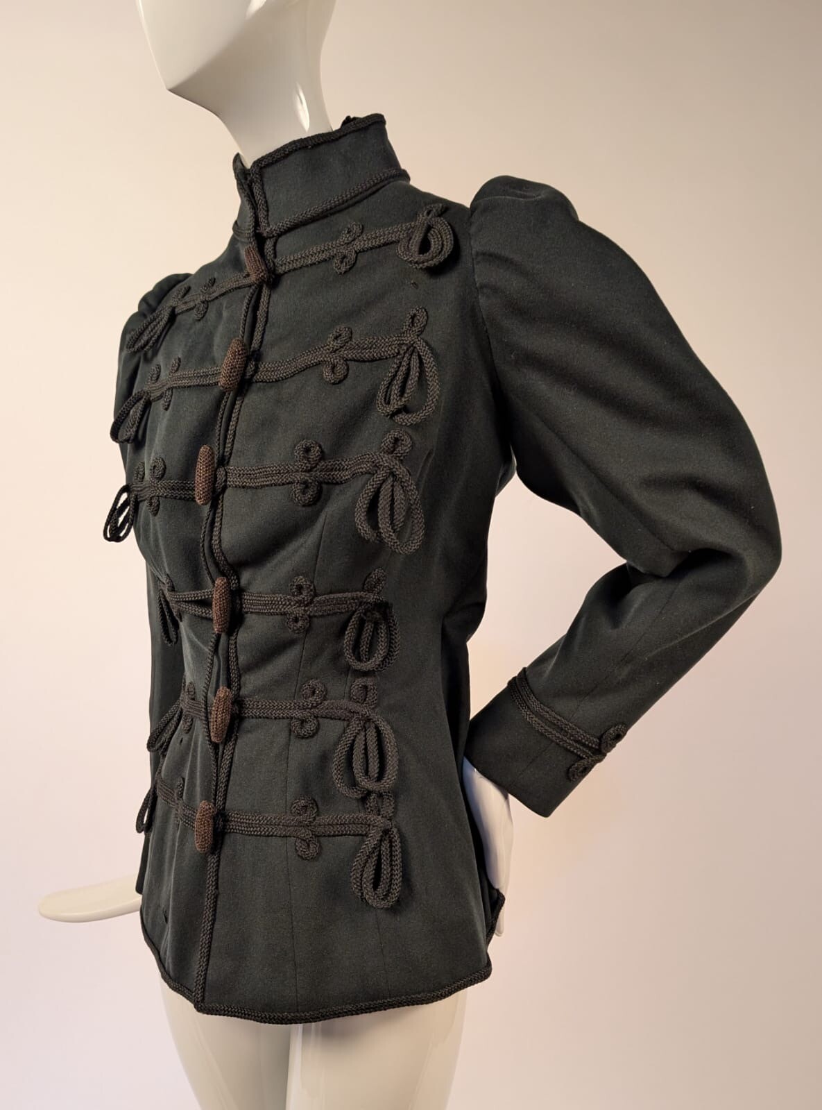 VICTORIAN MILITARY STYLE  JACKET W BRAID + TOGGLE BUTTONS
