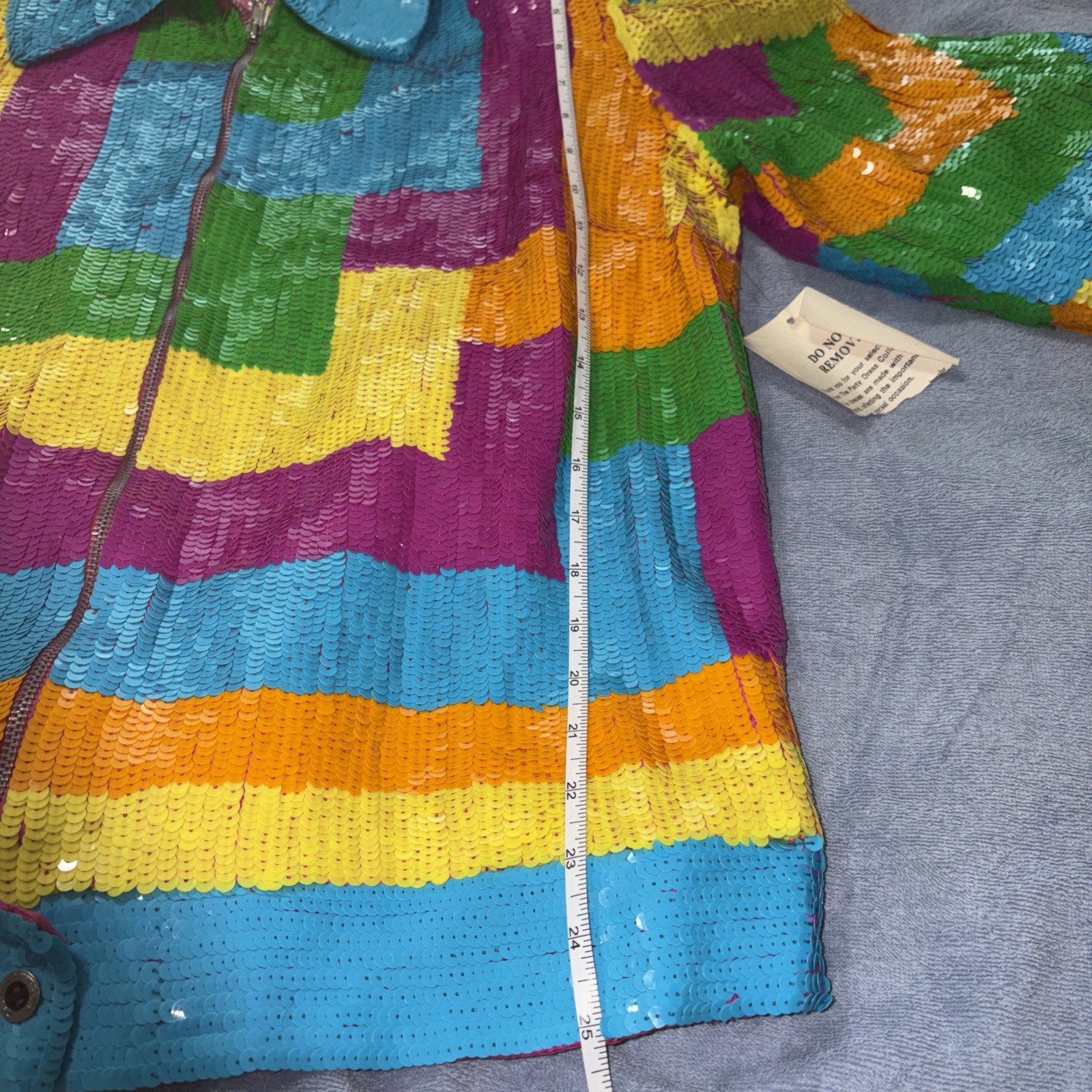 Jewel Queen Vintage Sequin Party Jacket 💯% Silk XL Hand Made in thr 80s NWT