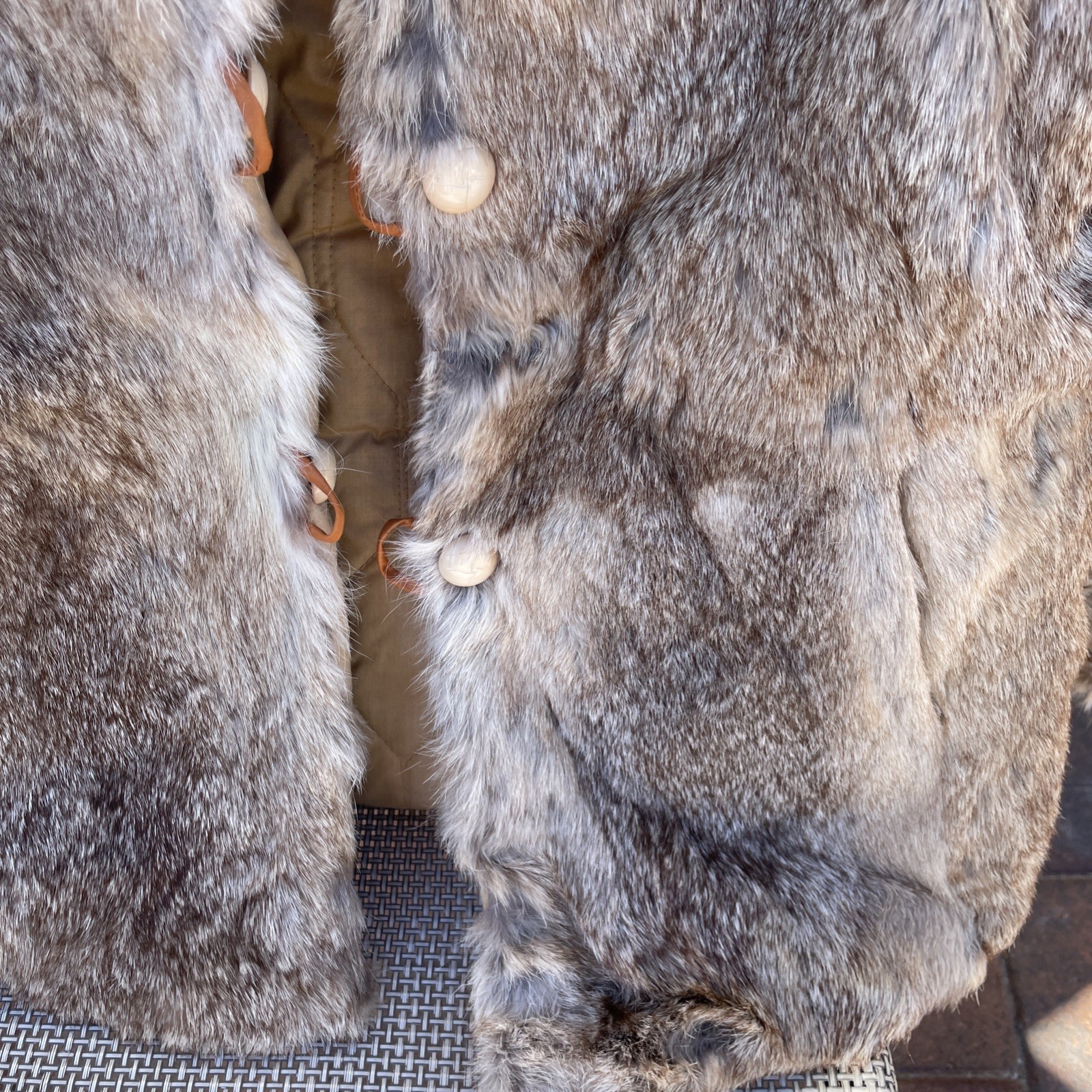 VTG 70s 80s Made in Hong Kong Reversible Rabbit Fur Coat Jacket Women’s Sz S