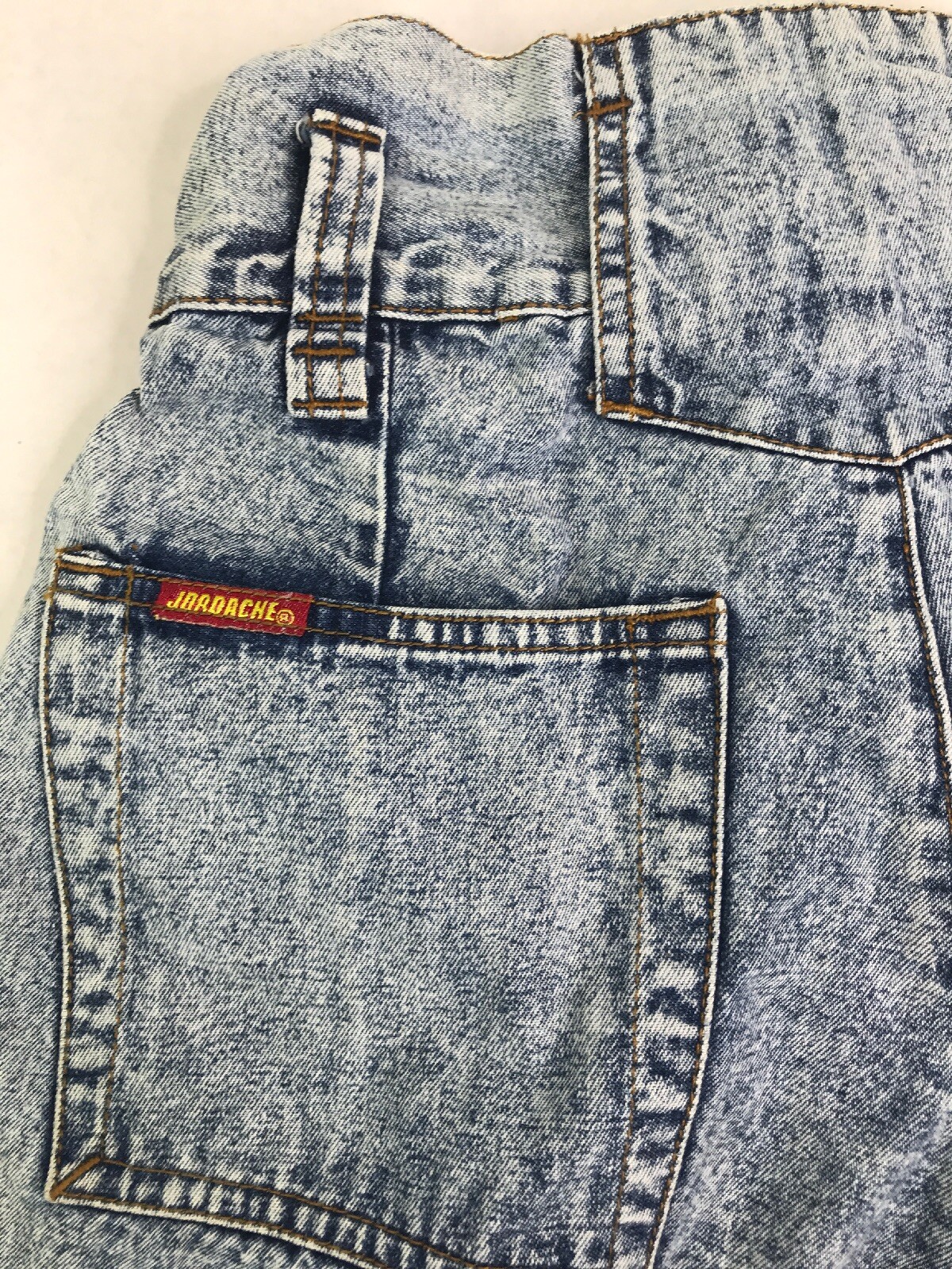 VTG Jordache Womens High Waisted Acid Wash Denim Shorts Button Zipper Blue 7/8